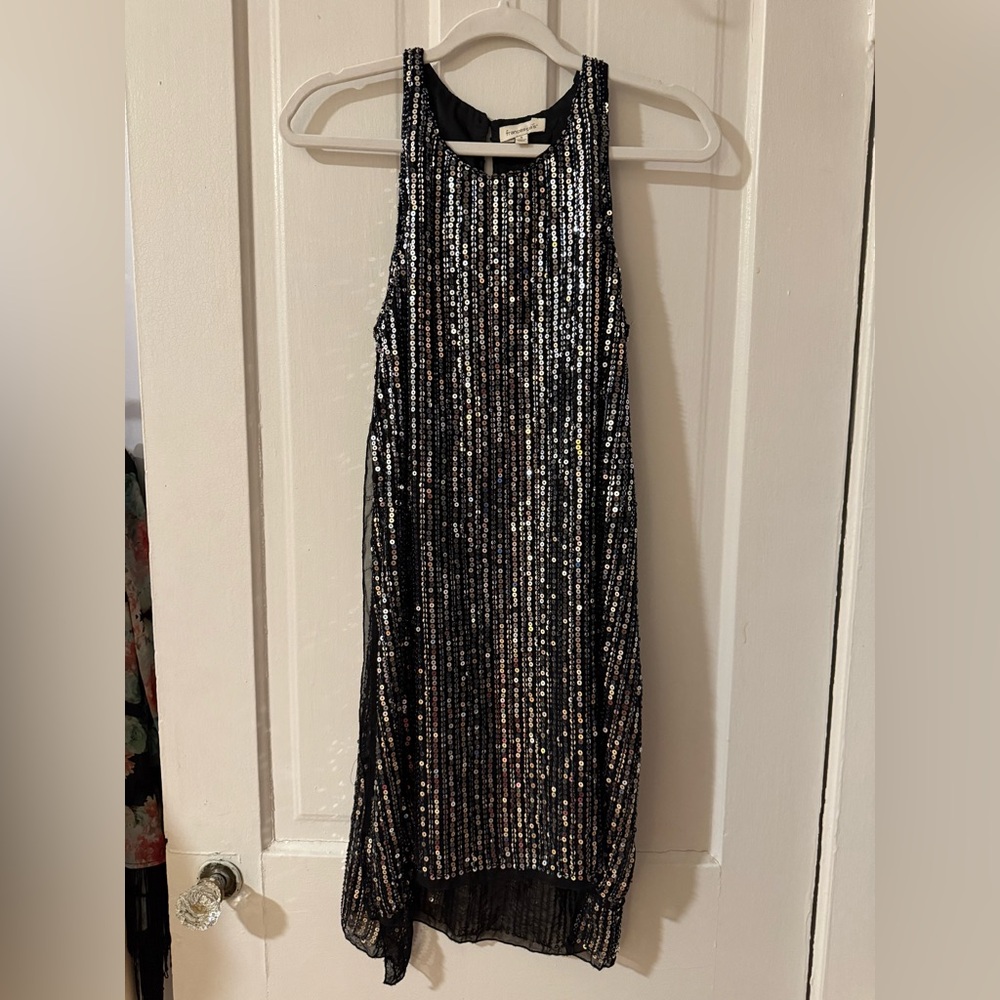 NWOT Francesca’s black and silver sequin dress size small
